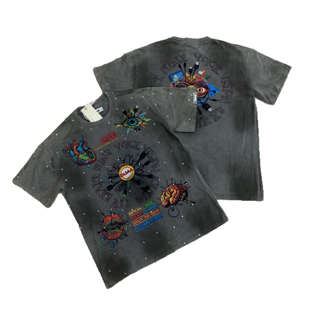 2026SS Tee European and American Trendy White Ink Direct T-shirt
