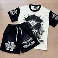 New Trendy H Hell Star Series Printed Double Yarn Pure Cotton Casual Unisex Summer Loose Short-Sleeve T-Shirt