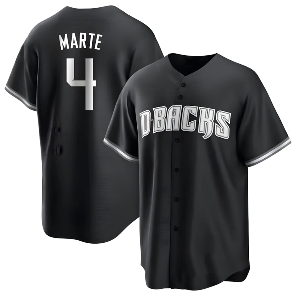 Keante A.Diamondbacks #4 Ketel Marte Player Black Pointed collar Replica Game Stitched Jerseys