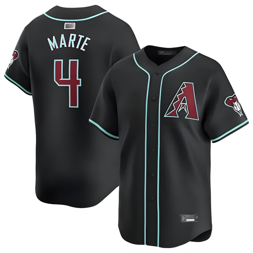 Keante A.Diamondbacks #4 Ketel Marte Player Black Replica Game Stitched Jerseys