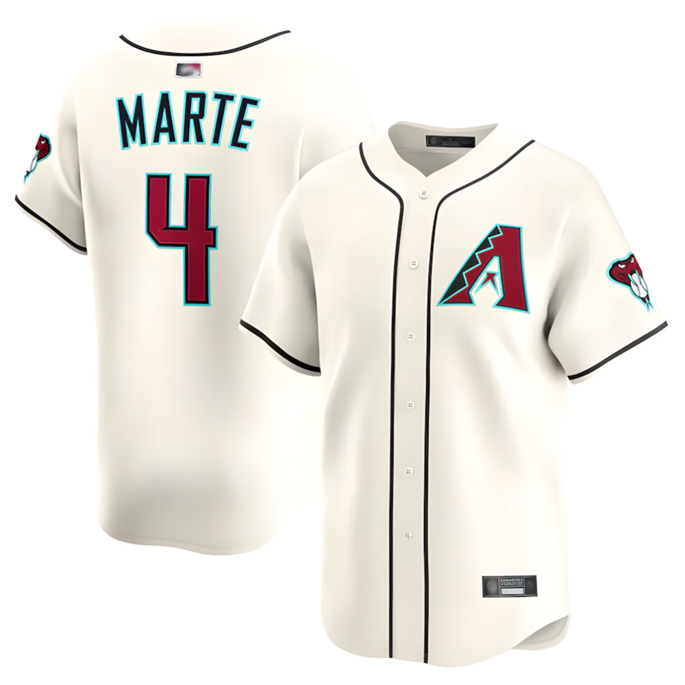 Keante A.Diamondbacks #4 Ketel Marte Player Cream Limited Stitched Jerseys