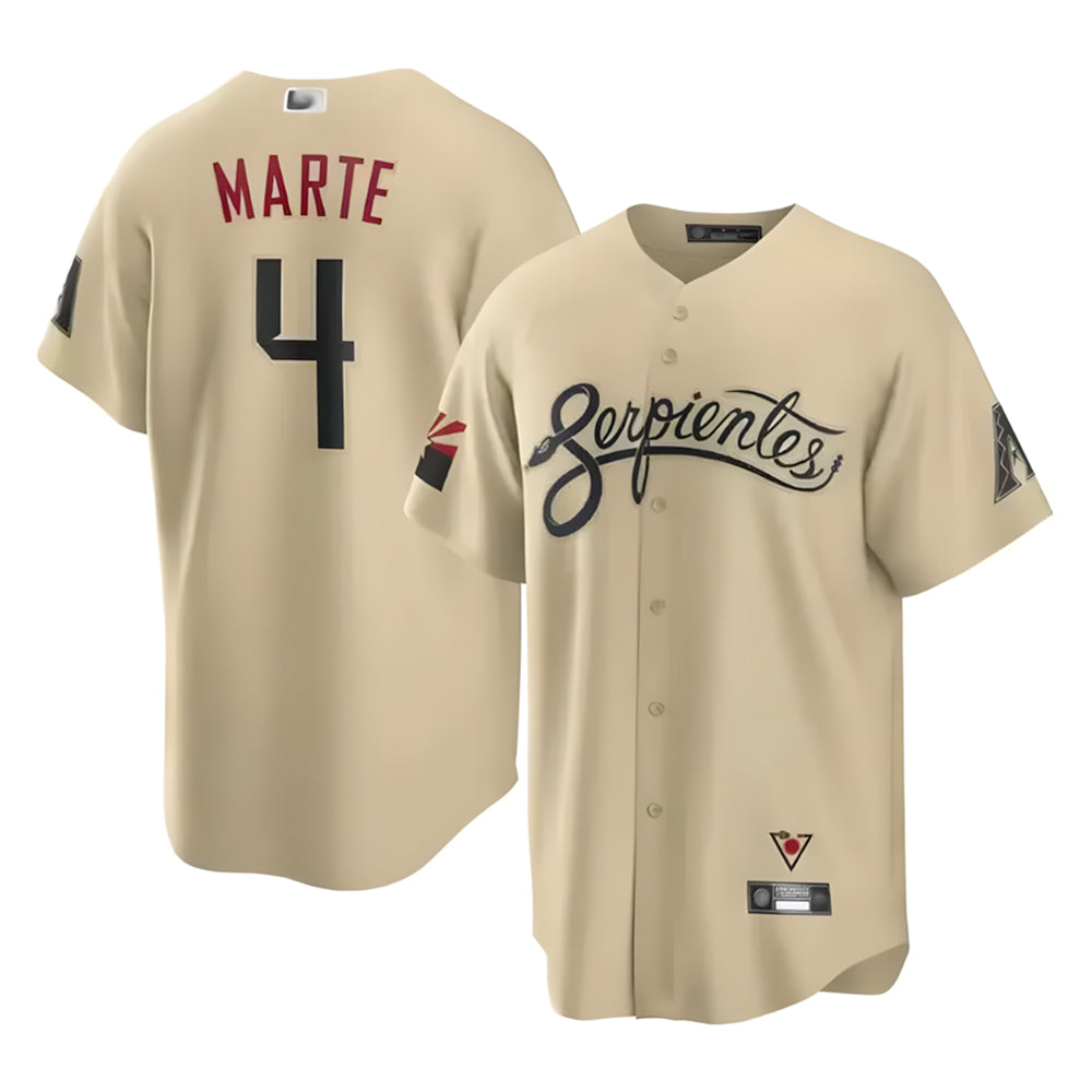Keante A.Diamondbacks #4 Ketel Marte Player Gold City Connect Stitched Jerseys