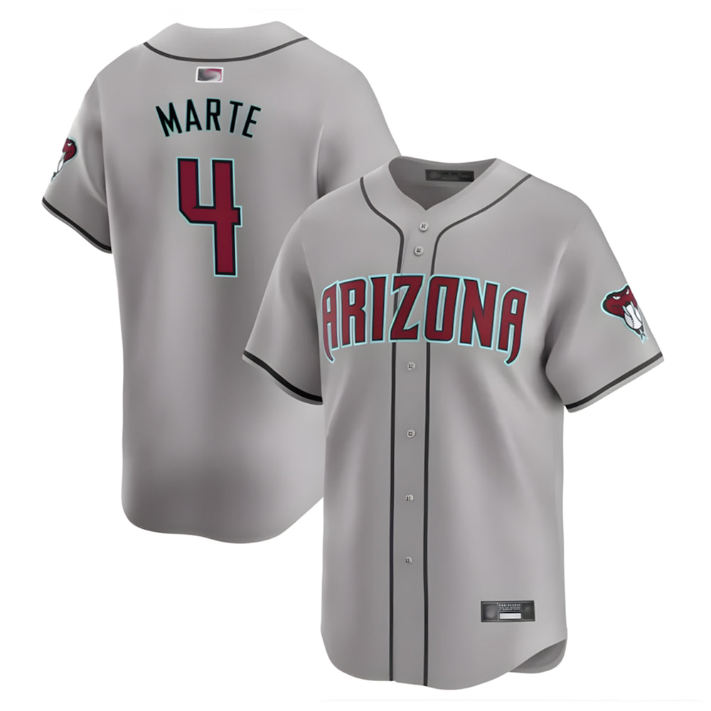 Keante A.Diamondbacks #4 Ketel Marte Player Gray Replica Game Stitched Jerseys