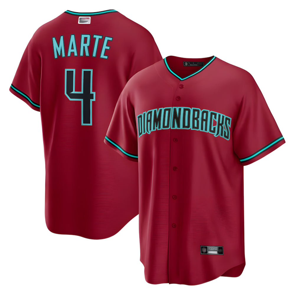 Keante A.Diamondbacks #4 Ketel Marte Player Red Home Replica Stitched Jerseys