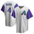 Keante A.Diamondbacks #4 Ketel Marte Player White-Purple Limited Stitched Jerseys