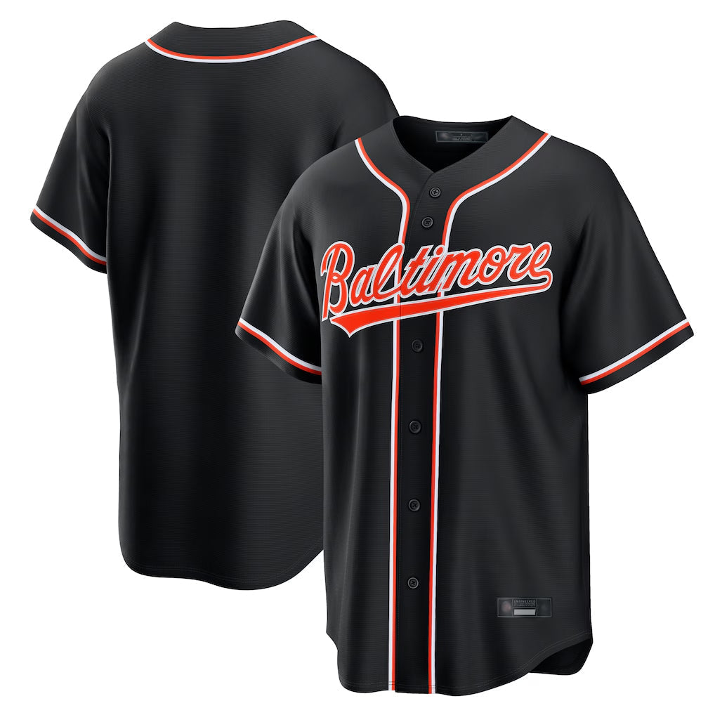 Keante B.Orioles Black Out Fashion Home Game Blank Player Stitched Jerseys