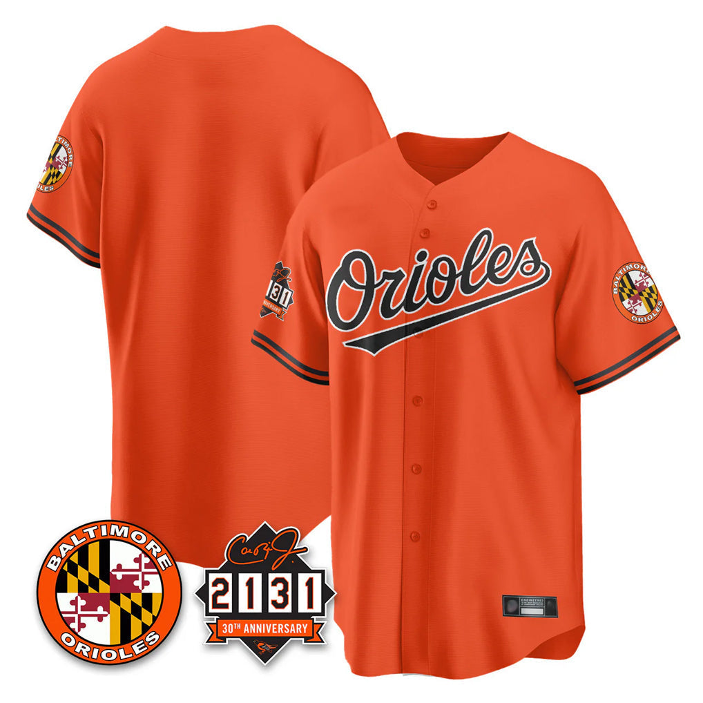 Keante B.Orioles Orange 30th Anniversary of 2131 Home Game Blank Player Stitched Jerseys
