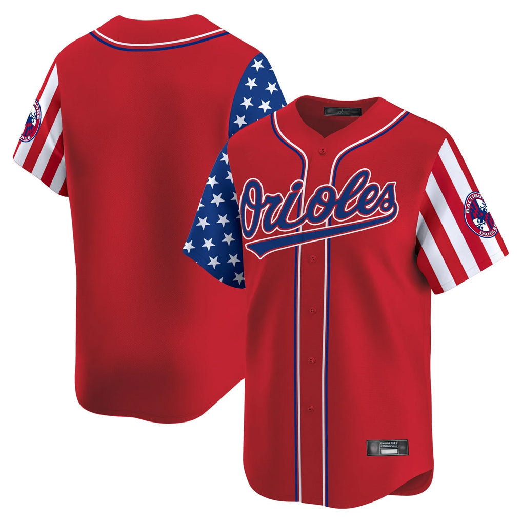 Keante B.Orioles Red Independence Day Vapor Premier Limited Home Game Blank Player Stitched Jerseys