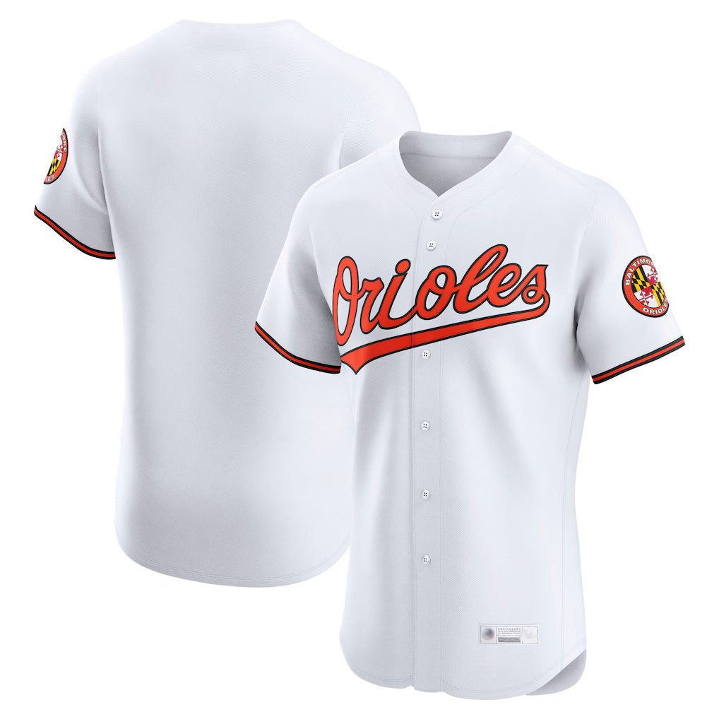 Keante B.Orioles White Limited Elite Home Game Blank Player Stitched Jerseys