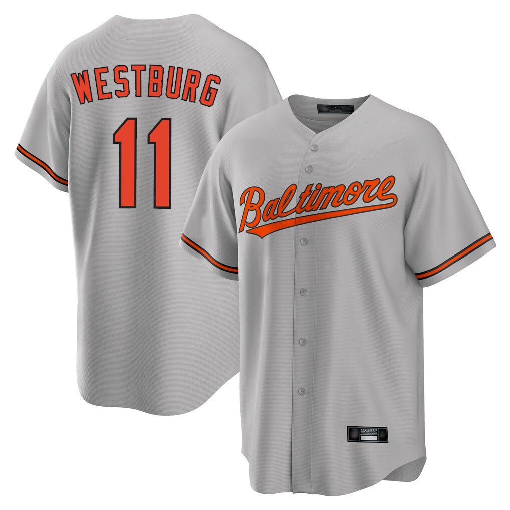 Keante B.Orioles #11 Jordan Westburg Player Gray Home Game Stitched Jerseys