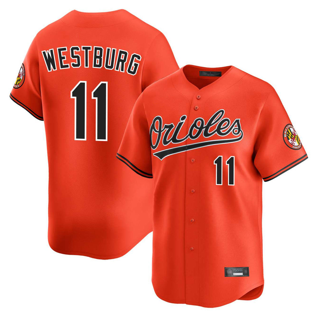 Keante B.Orioles #11 Jordan Westburg Player Orange Limited Home Game Stitched Jerseys