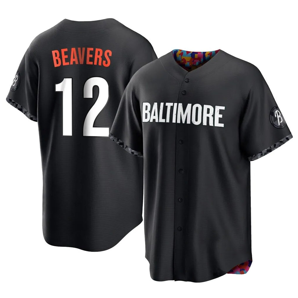 Keante B.Orioles #12 Dylan Beavers Player Black City Connect Home Game Stitched Jerseys