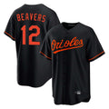 Keante B.Orioles #12 Dylan Beavers Player Black Home Game Stitched Jerseys