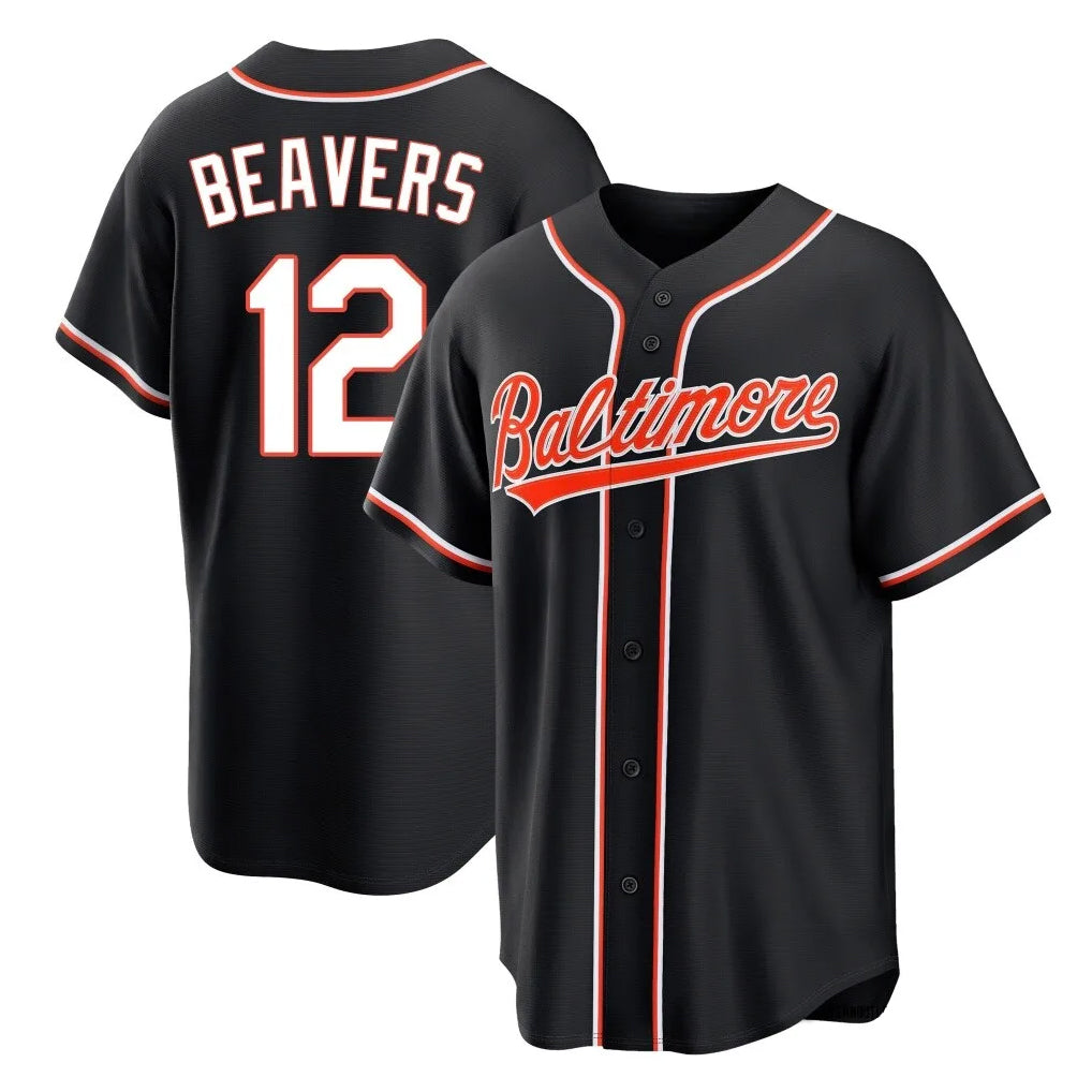 Keante B.Orioles #12 Dylan Beavers Player Black Out Home Game Stitched Jerseys