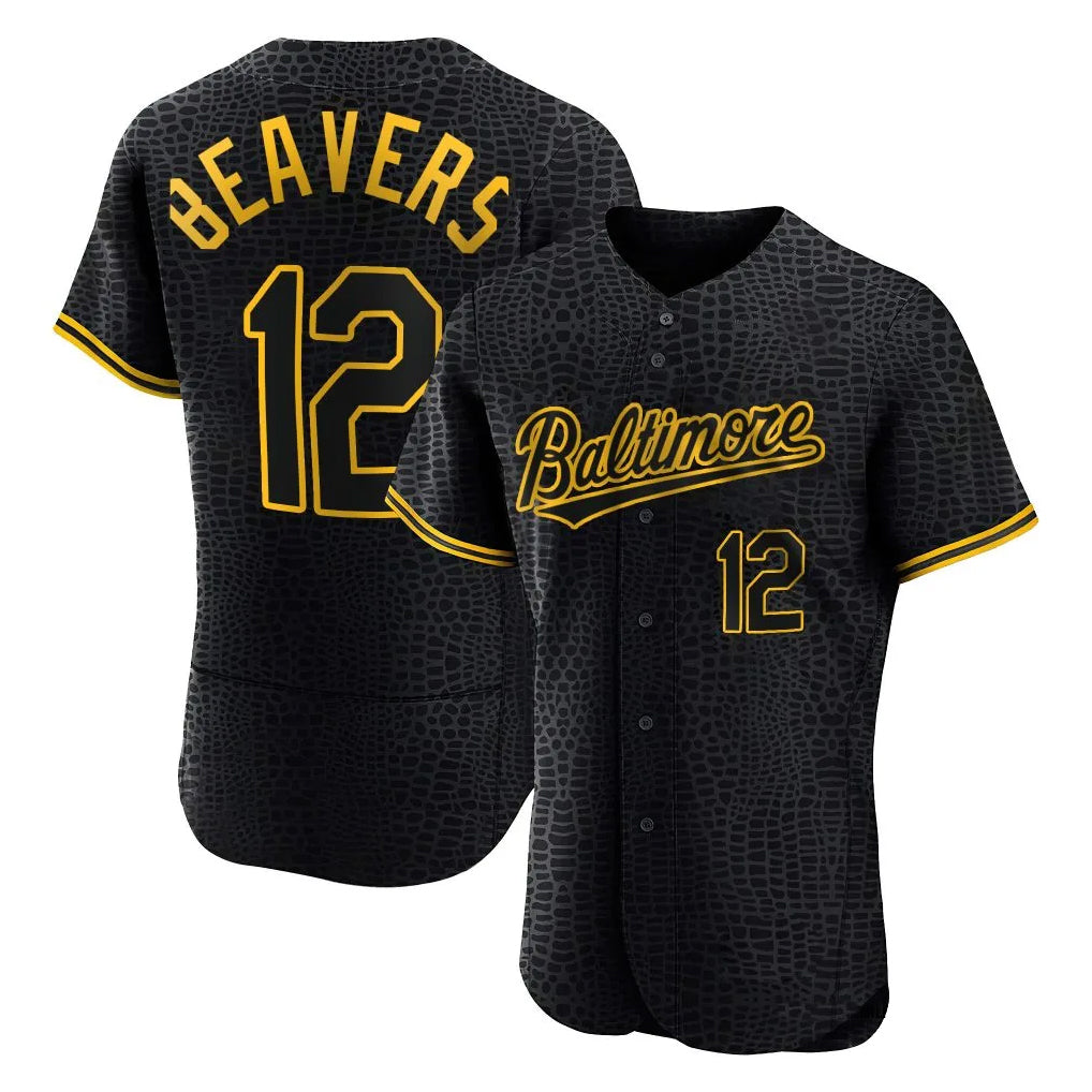 Keante B.Orioles #12 Dylan Beavers Player Black Snake Skin City Limited Elite Home Stitched Jerseys