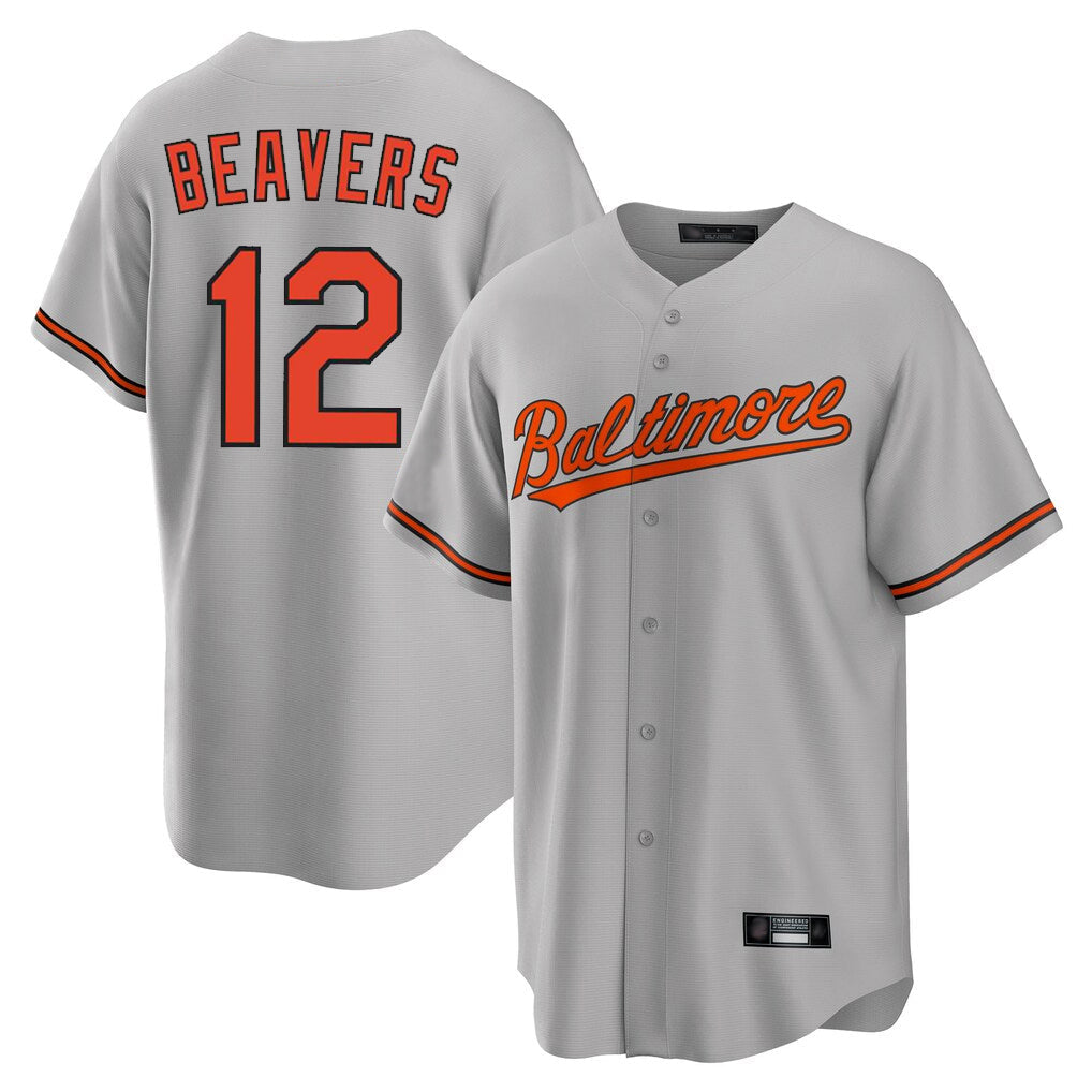 Keante B.Orioles #12 Dylan Beavers Player Gray Home Game Stitched Jerseys