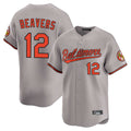 Keante B.Orioles #12 Dylan Beavers Player Gray Limited Home Game Stitched Jerseys