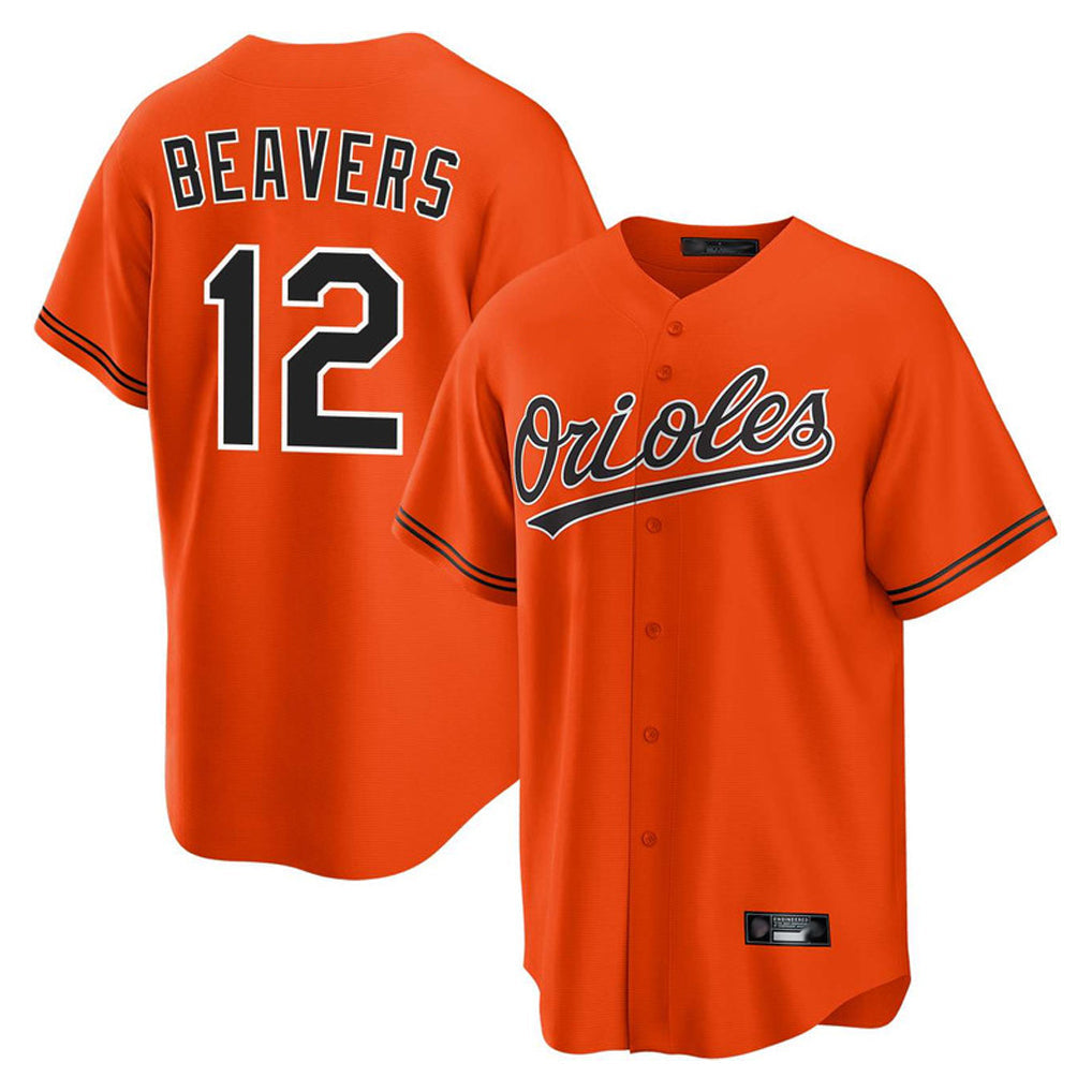 Keante B.Orioles #12 Dylan Beavers Player Orange Home Game Stitched Jerseys
