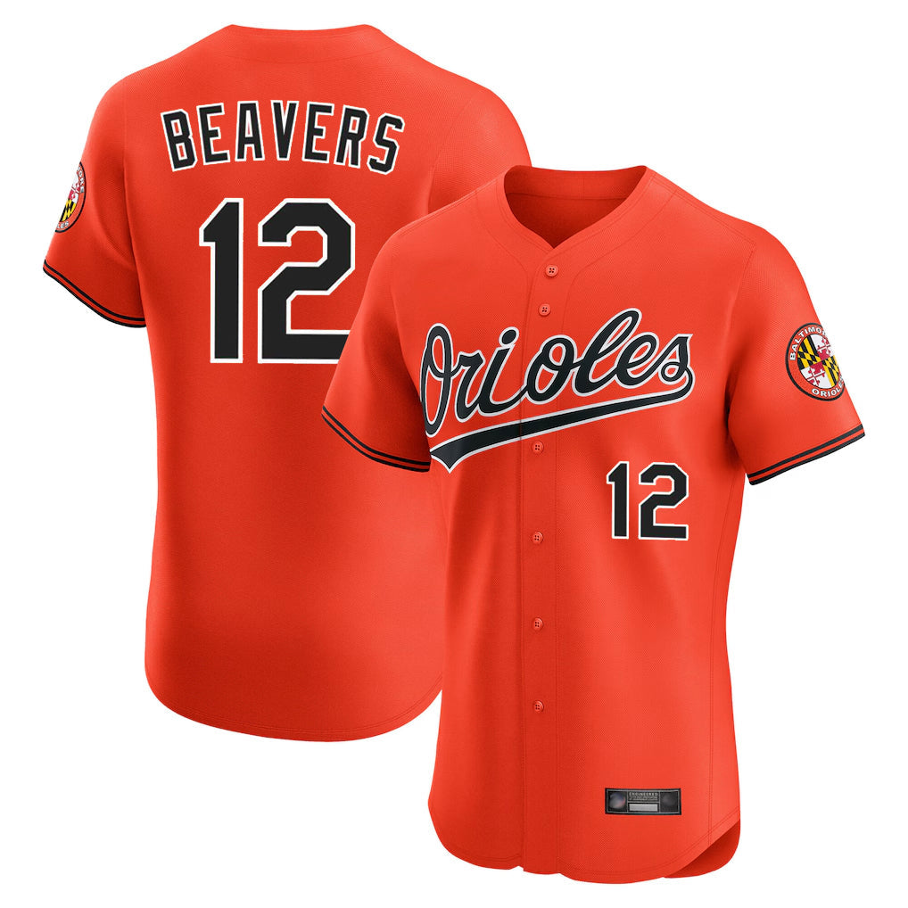 Keante B.Orioles #12 Dylan Beavers Player Orange Limited Elite Home Game Stitched Jerseys