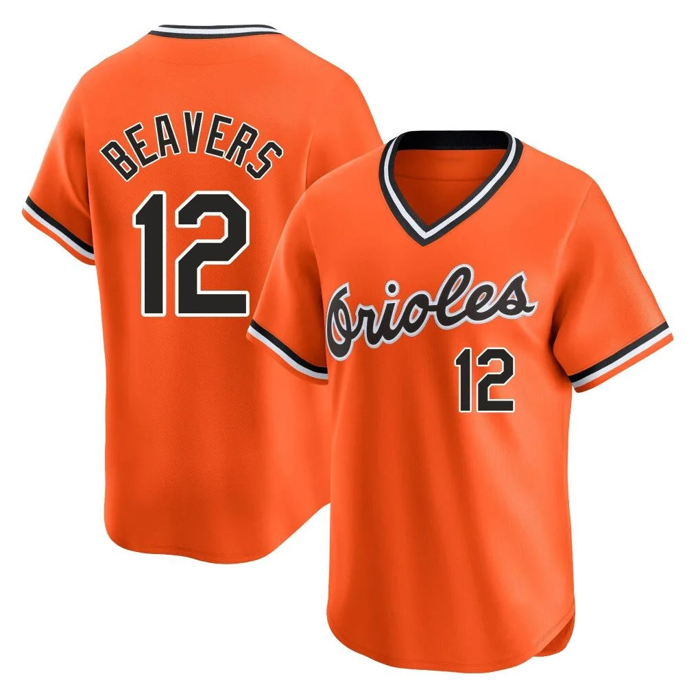 Keante B.Orioles #12 Dylan Beavers Player Orange T-shirt Limited Home Game Stitched Jerseys