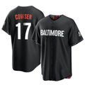Keante B.Orioles #17 Colton Cowser Player Black City Connect Home Game Stitched Jerseys