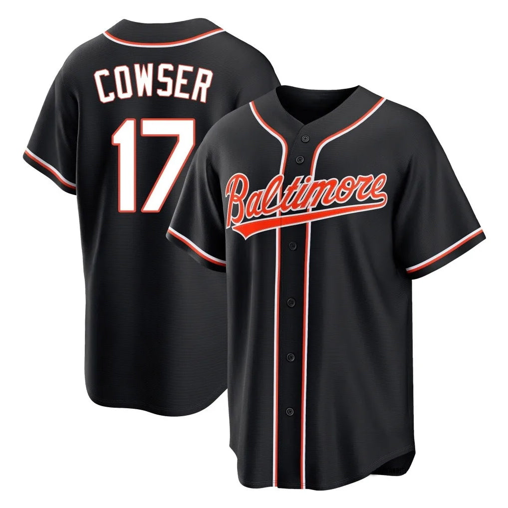 Keante B.Orioles #17 Colton Cowser Player Black Out Home Game Stitched Jerseys