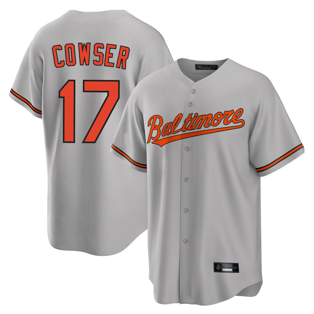 Keante B.Orioles #17 Colton Cowser Player Gray Home Game Stitched Jerseys