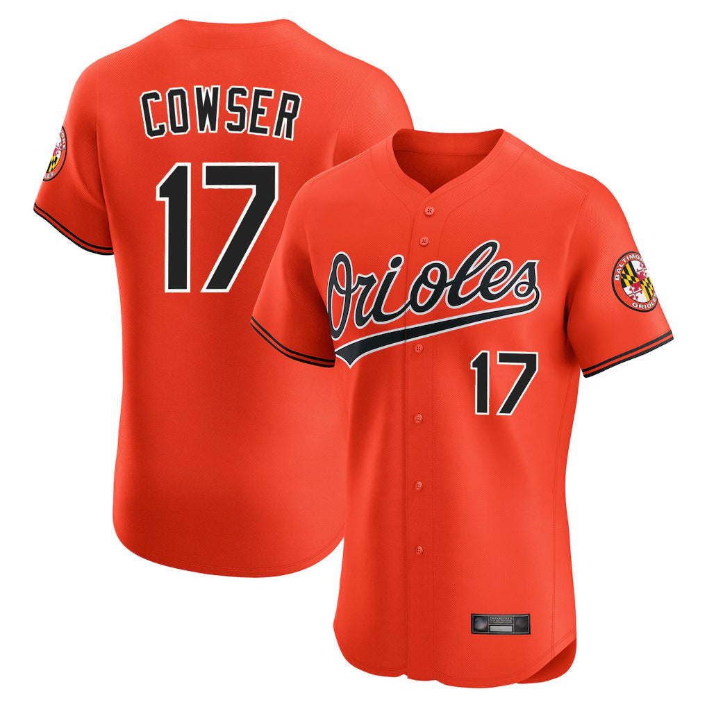 Keante B.Orioles #17 Colton Cowser Player Orange Limited Elite Home Game Stitched Jerseys