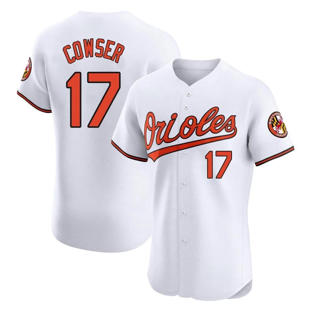Keante B.Orioles #17 Colton Cowser Player White Limited Elite Home Game Stitched Jerseys