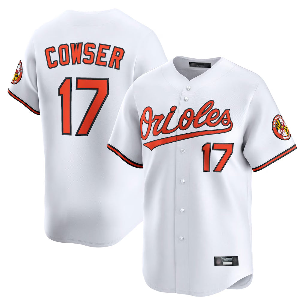 Keante B.Orioles #17 Colton Cowser Player White Limited Home Game Stitched Jerseys
