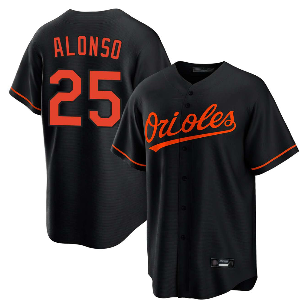Keante B.Orioles #25 Pete Alonso Player Black Home Game Stitched Jerseys