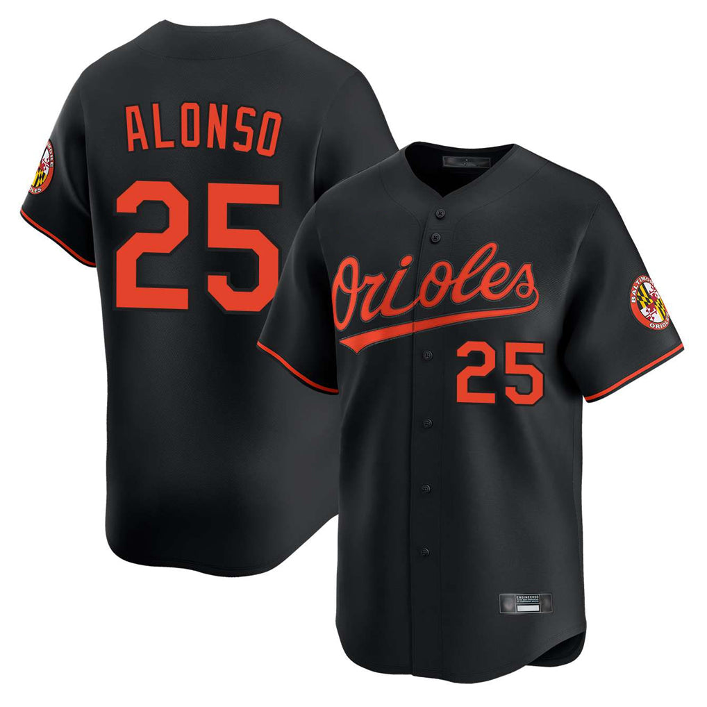 Keante B.Orioles #25 Pete Alonso Player Black Limited Home Game Stitched Jerseys