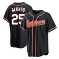 Keante B.Orioles #25 Pete Alonso Player Black Out Home Game Stitched Jerseys