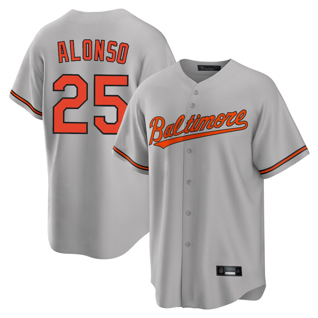 Keante B.Orioles #25 Pete Alonso Player Gray Home Game Stitched Jerseys