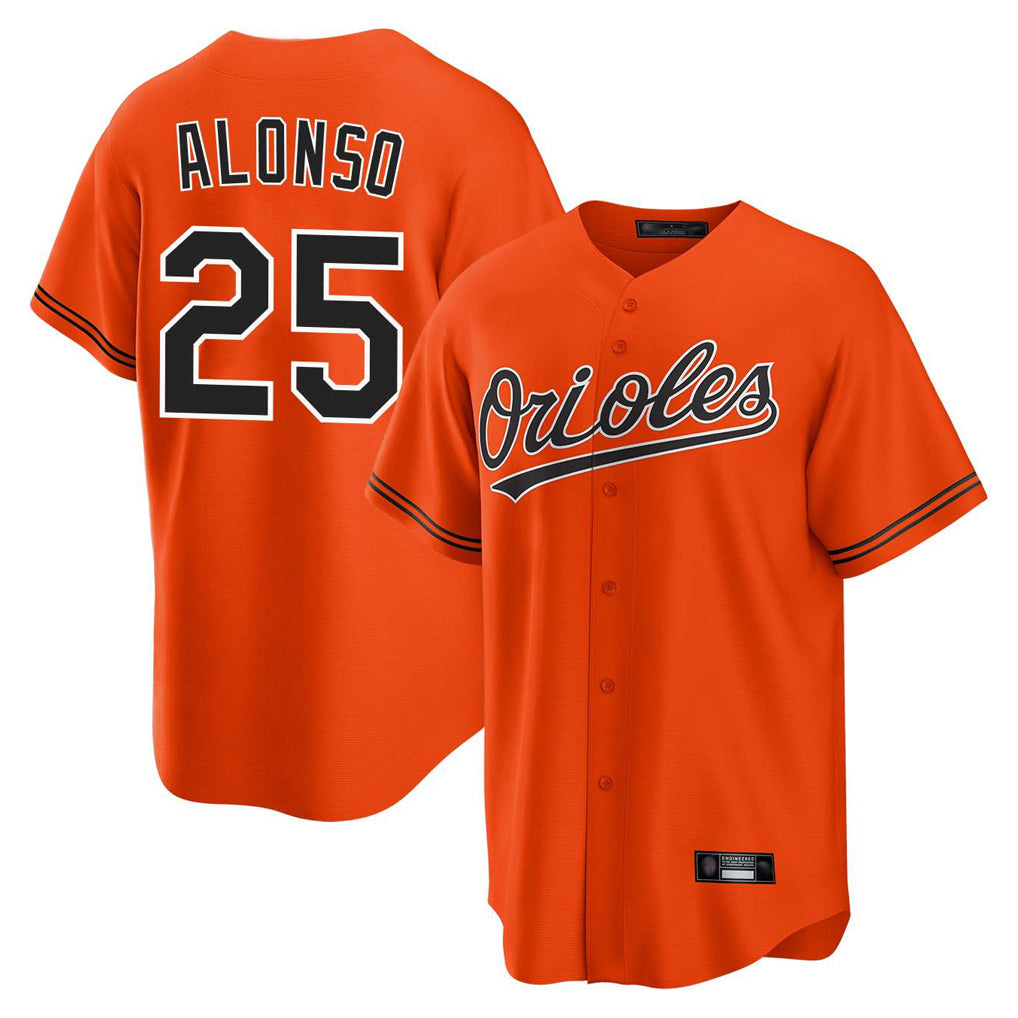Keante B.Orioles #25 Pete Alonso Player Orange Home Game Stitched Jerseys