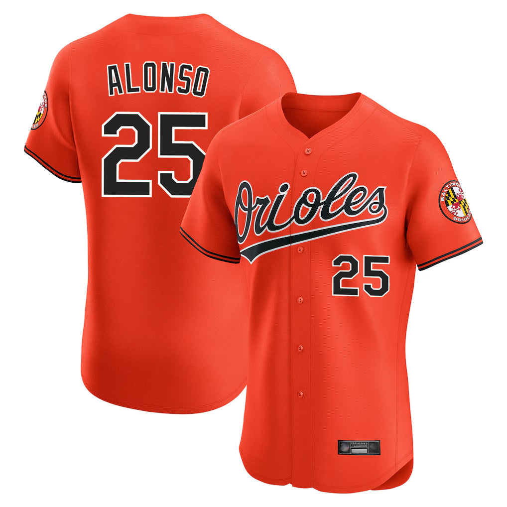 Keante B.Orioles #25 Pete Alonso Player Orange Limited Elite Home Game Stitched Jerseys