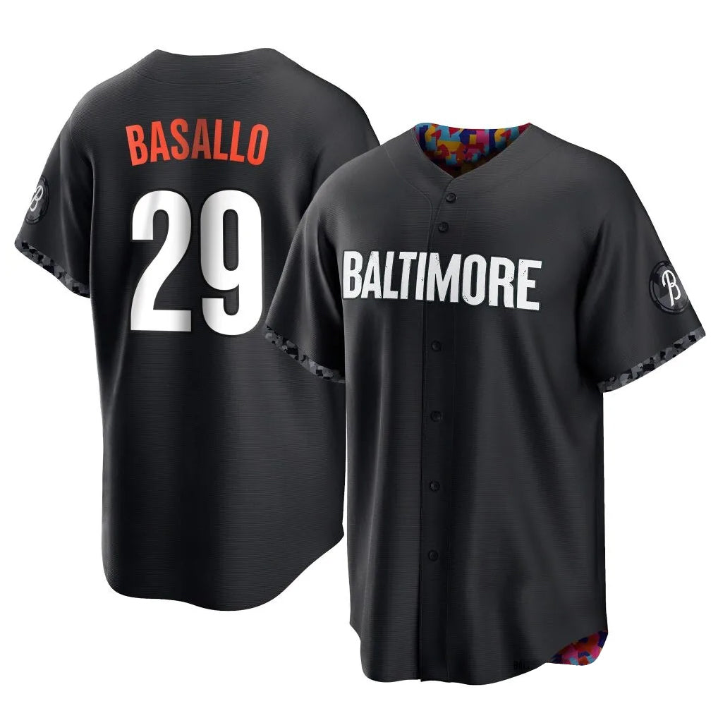 Keante B.Orioles #29 Samuel Basallo Player Black City Connect Home Game Stitched Jerseys