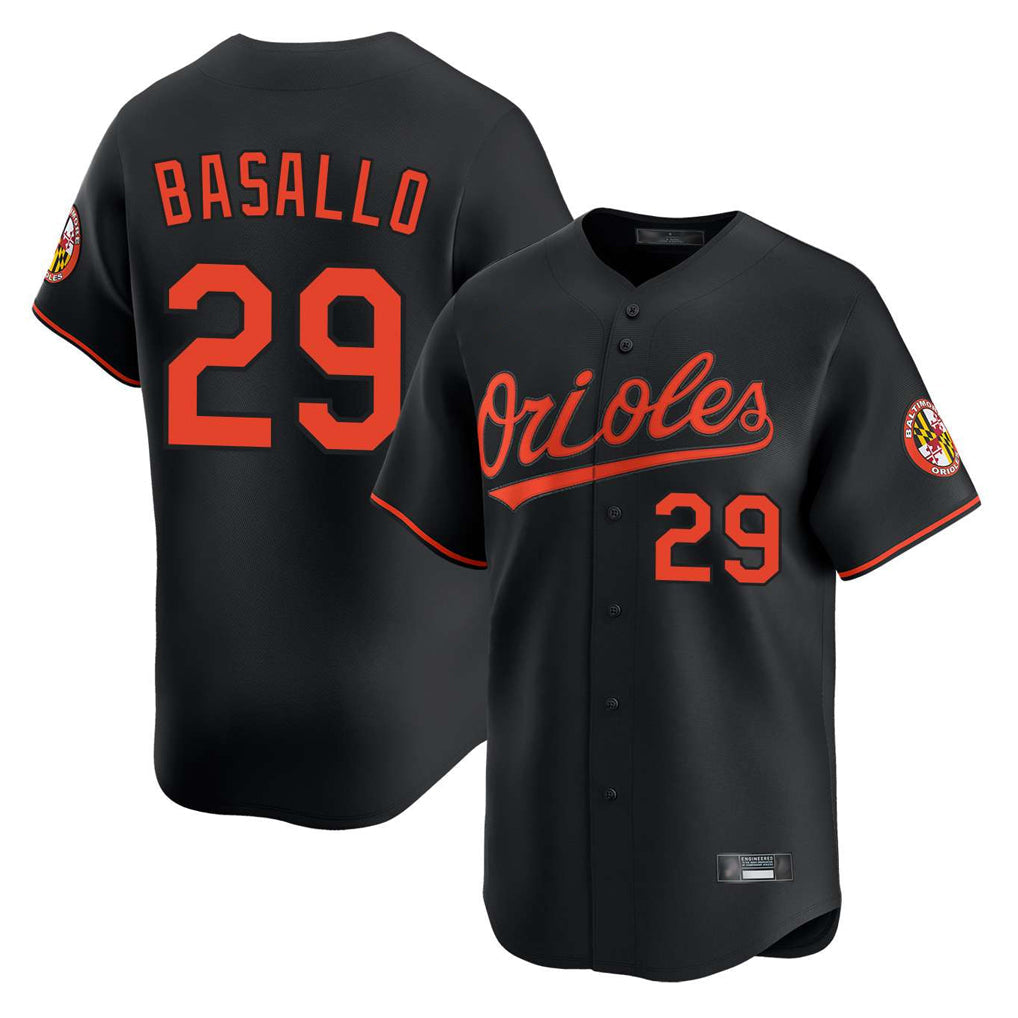 Keante B.Orioles #29 Samuel Basallo Player Black Limited Home Game Stitched Jerseys