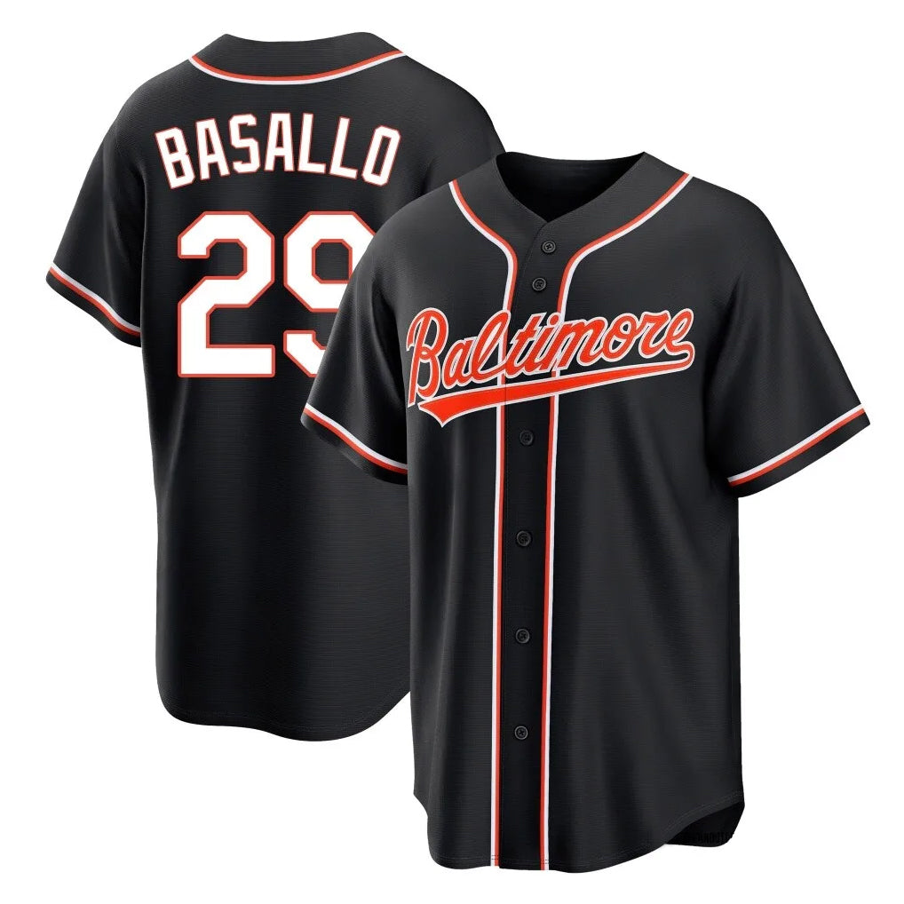 Keante B.Orioles #29 Samuel Basallo Player Black Out Home Game Stitched Jerseys