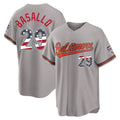Keante B.Orioles #29 Samuel Basallo Player Gray USA 250 Fourth of July Home Game Stitched Jerseys
