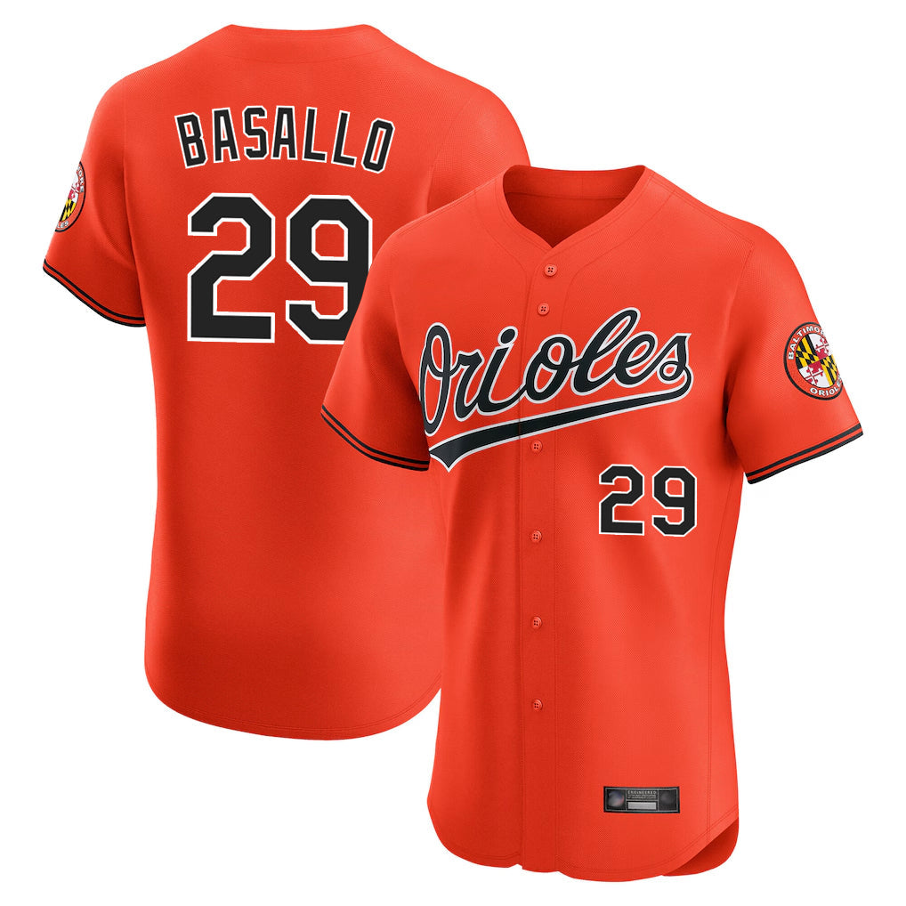 Keante B.Orioles #29 Samuel Basallo Player Orange Limited Elite Home Game Stitched Jerseys
