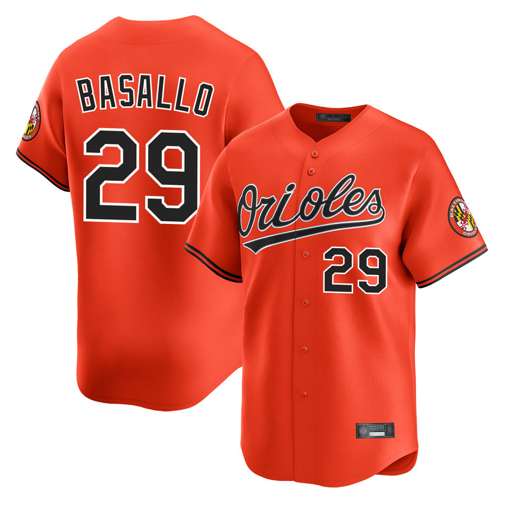 Keante B.Orioles #29 Samuel Basallo Player Orange Limited Home Game Stitched Jerseys