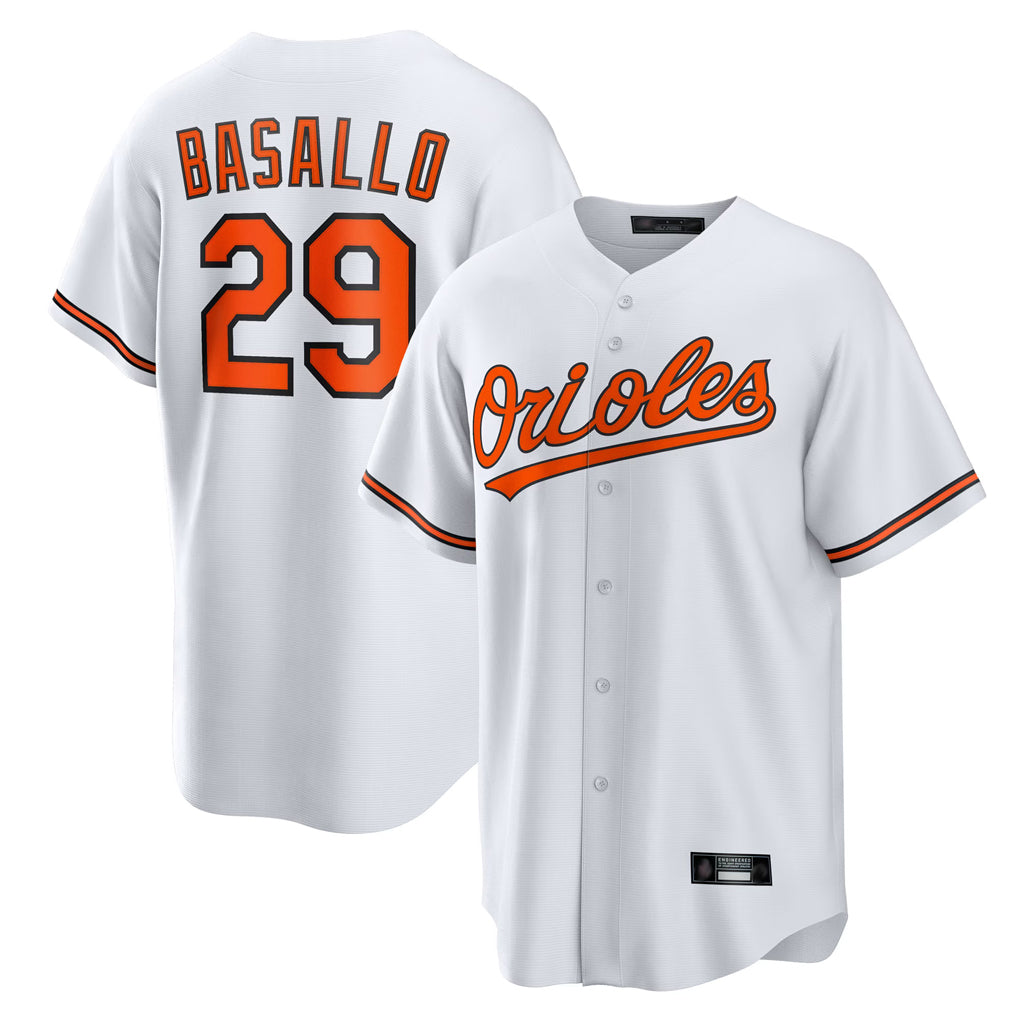 Keante B.Orioles #29 Samuel Basallo Player White Home Game Stitched Jerseys