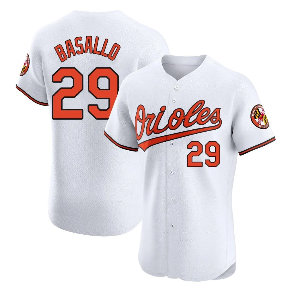 Keante B.Orioles #29 Samuel Basallo Player White Limited Elite Home Game Stitched Jerseys