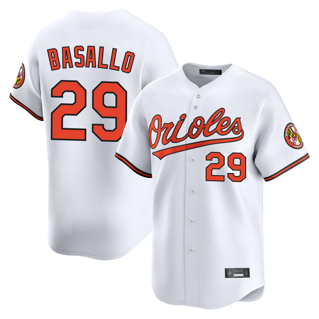 Keante B.Orioles #29 Samuel Basallo Player White Limited Home Game Stitched Jerseys