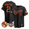 Keante B.Orioles #2 Gunnar Henderson Player Black 30th Anniversary of 2131 Home Game Stitched Jerseys