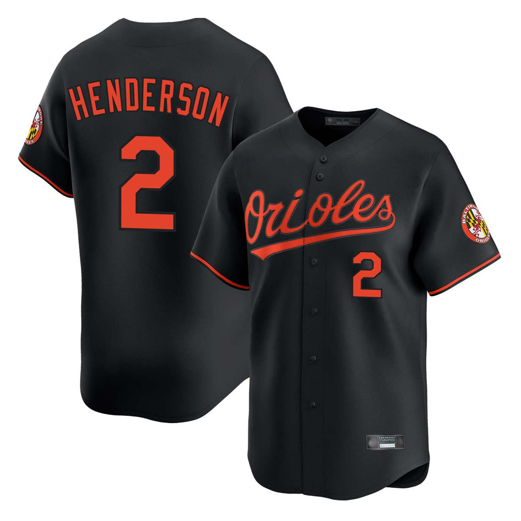 Keante B.Orioles #2 Gunnar Henderson Player Black Limited Home Game Stitched Jerseys