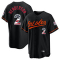 Keante B.Orioles #2 Gunnar Henderson Player Black USA 250 Fourth of July Home Game Stitched Jerseys