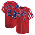 Keante B.Orioles #2 Gunnar Henderson Player Red Independence Day Vapor Premier Limited Home Game Stitched Jerseys