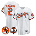 Keante B.Orioles #2 Gunnar Henderson Player White 30th Anniversary of 2131 Home Game Stitched Jerseys